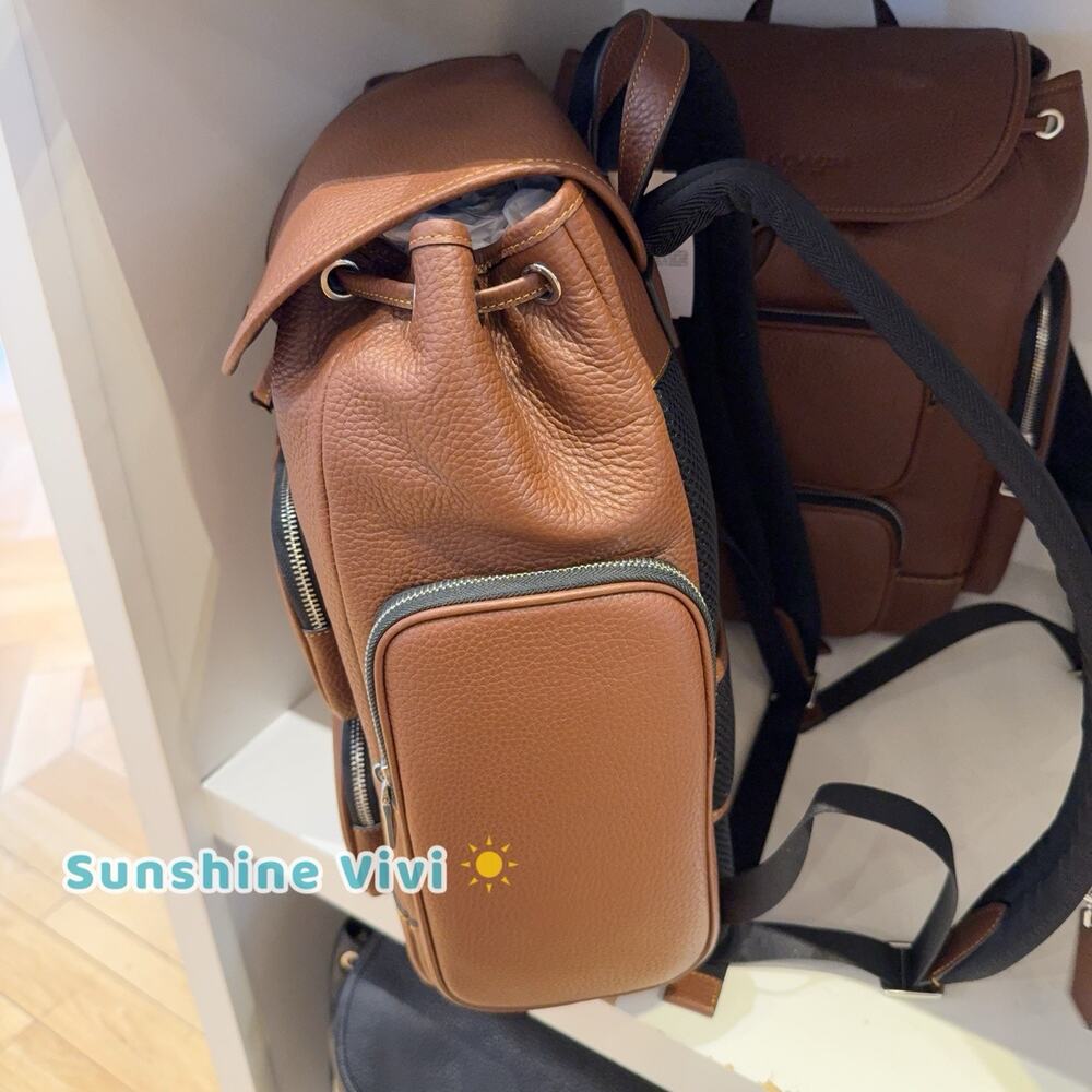 NWT Coach Finn Backpack CDC72 Soft Pebble Leather Silver VINTAGE BROWN - Picture 8 of 9